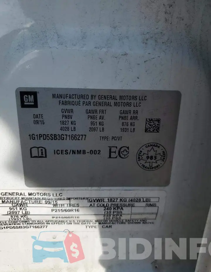 1G1PD5SB3G7166277 Photo# 12