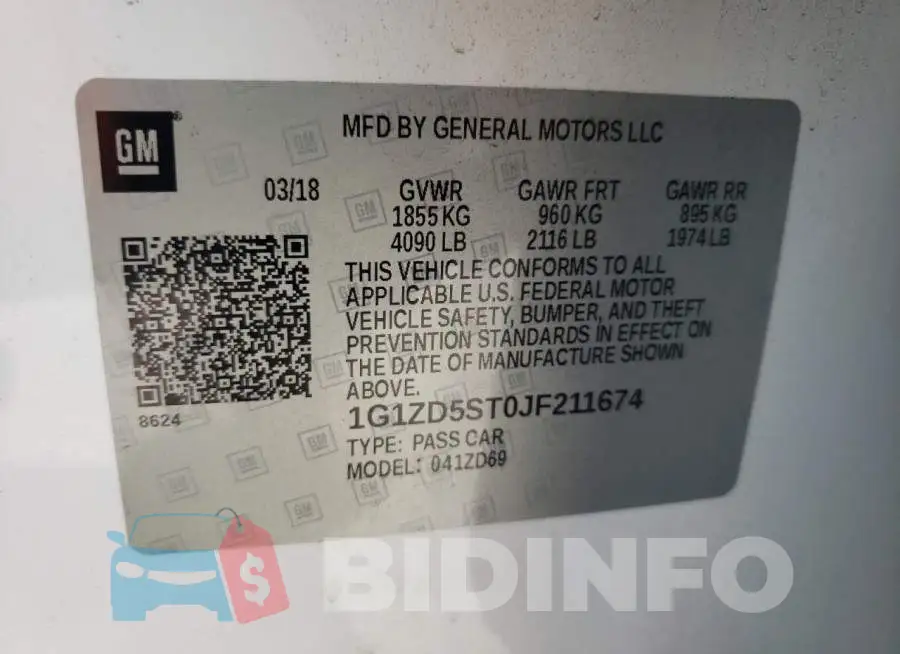 1G1ZD5ST0JF211674 Photo# 13