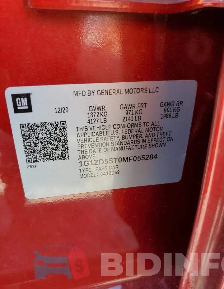 1G1ZD5ST0MF055284 Photo# 13