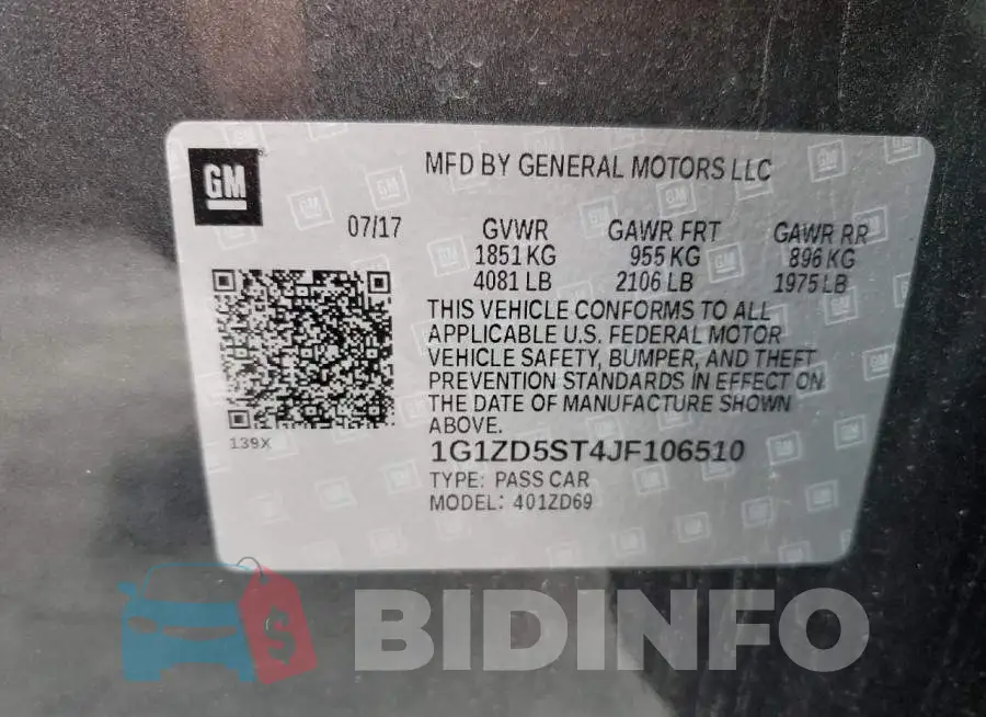 1G1ZD5ST4JF106510 Photo# 12