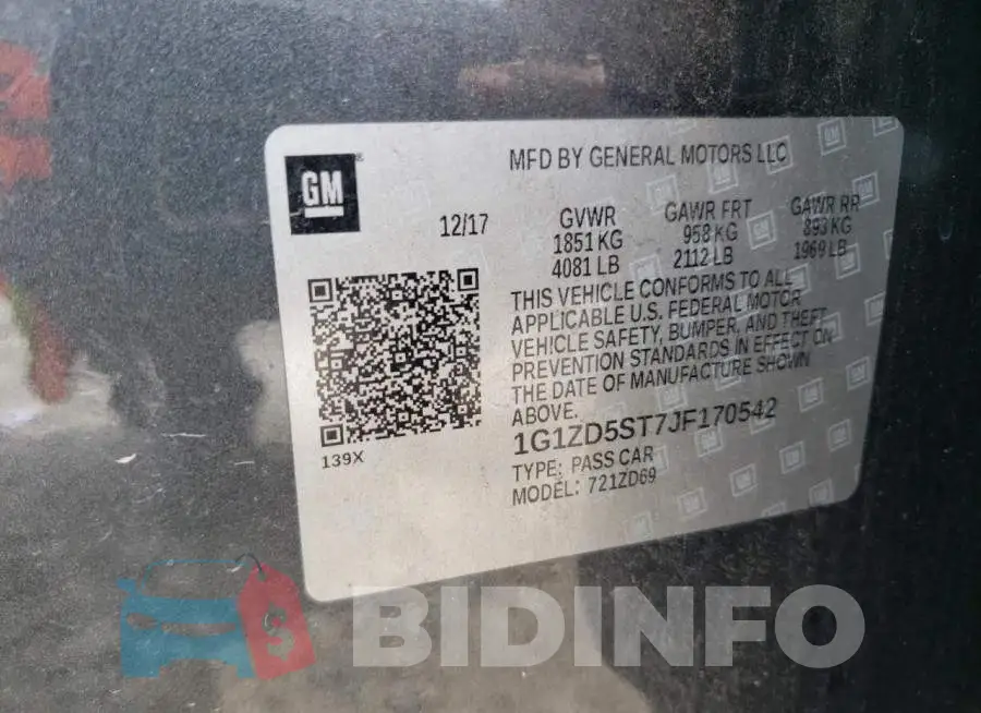 1G1ZD5ST7JF170542 Photo# 13