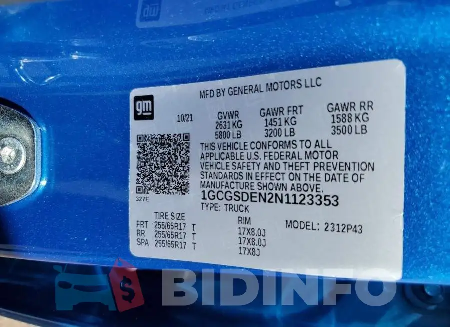 1GCGSDEN2N1123353 Photo# 12