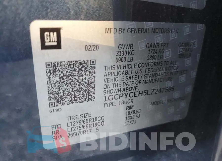 1GCPYCEH5LZ247585 Photo# 12