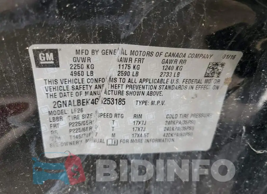 2GNALBEK4G6253185 Photo# 12