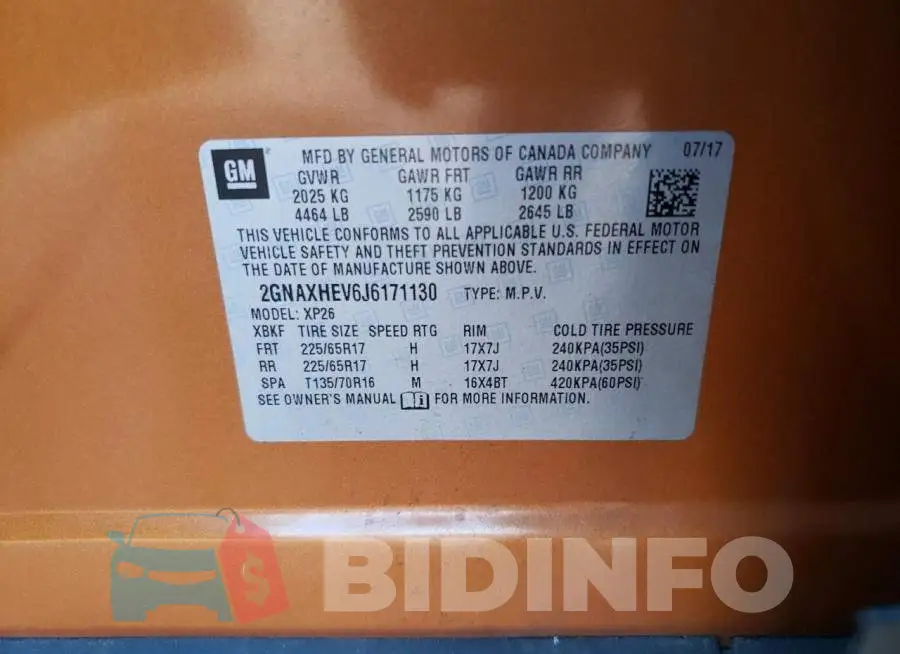 2GNAXHEV6J6171130 Photo# 12