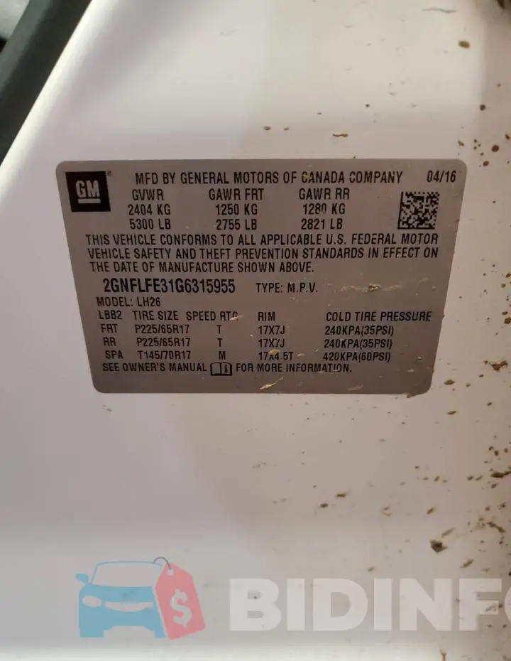 2GNFLFE31G6315955 Photo# 13