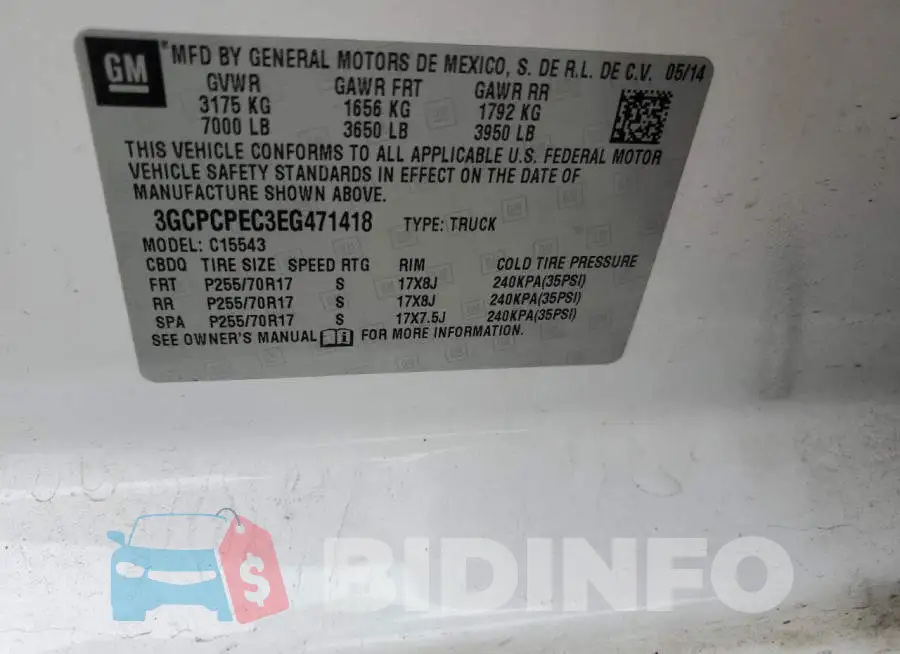 3GCPCPEC3EG471418 Photo# 13