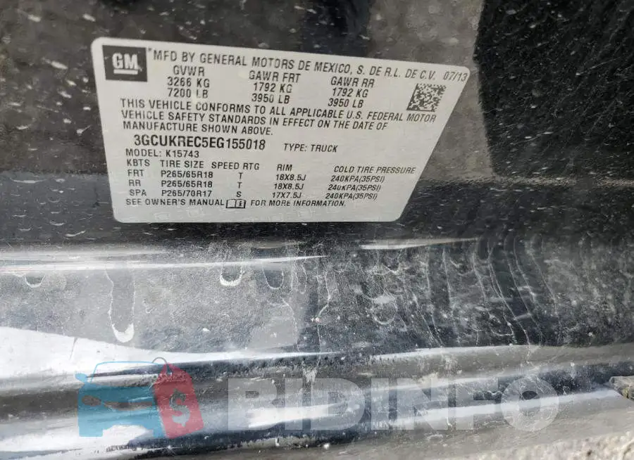 3GCUKREC5EG155018 Photo# 12