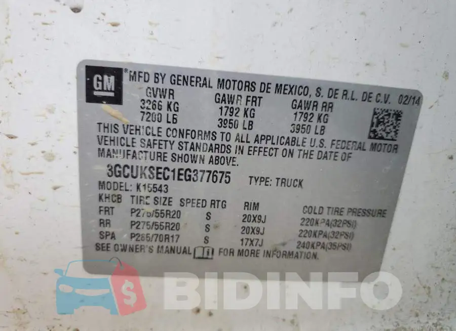 3GCUKSEC1EG377675 Photo# 12