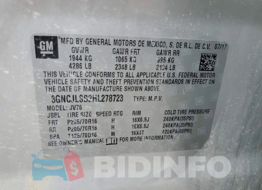 3GNCJLSB2HL278723 Photo# 13