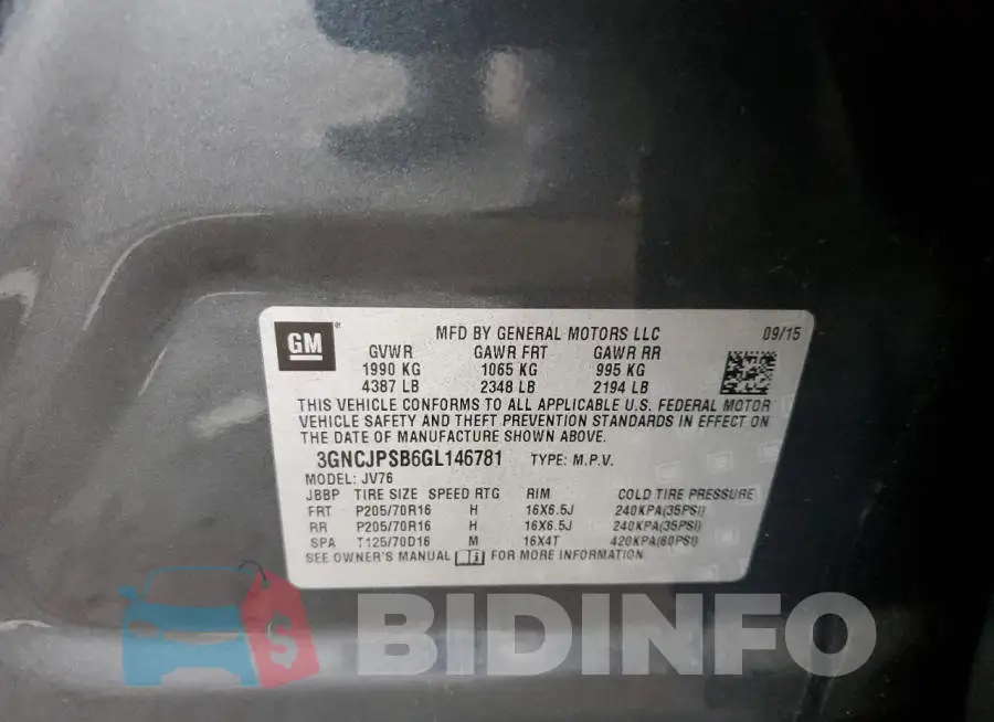 3GNCJPSB6GL146781 Photo# 13