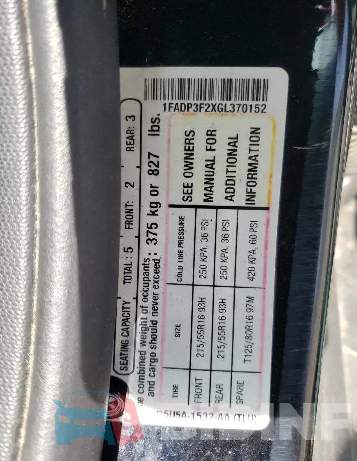 1FADP3F2XGL370152 Photo# 12