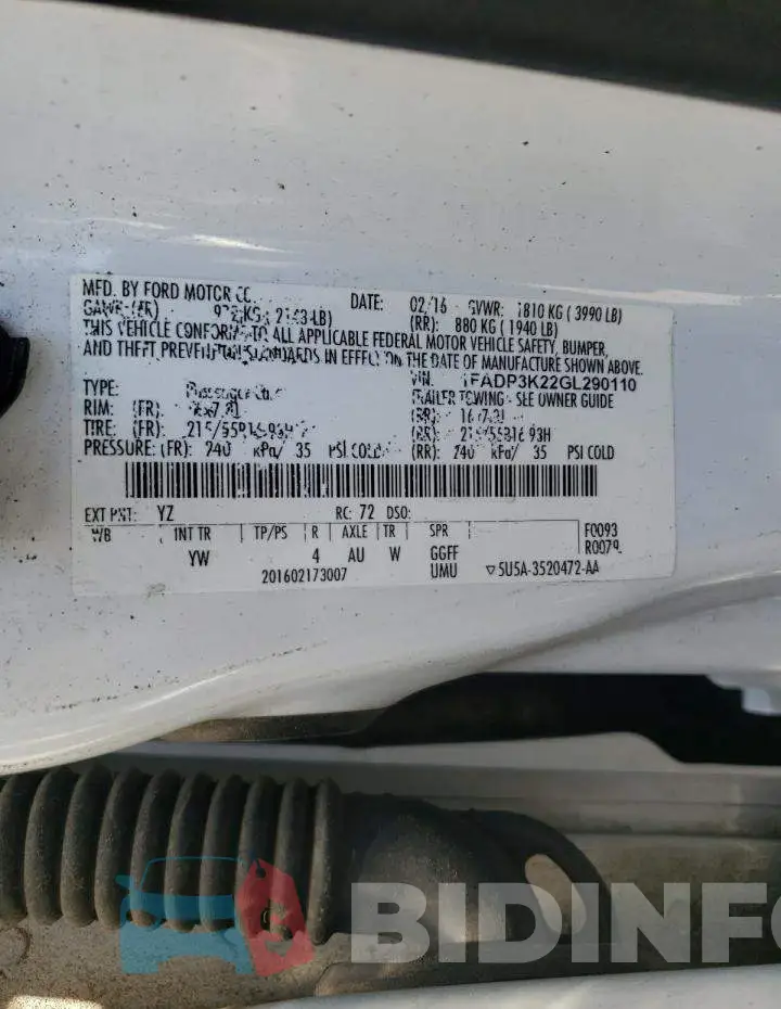 1FADP3K22GL290110 Photo# 13