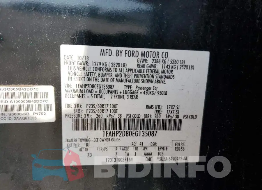 1FAHP2D80EG135087 Photo# 12