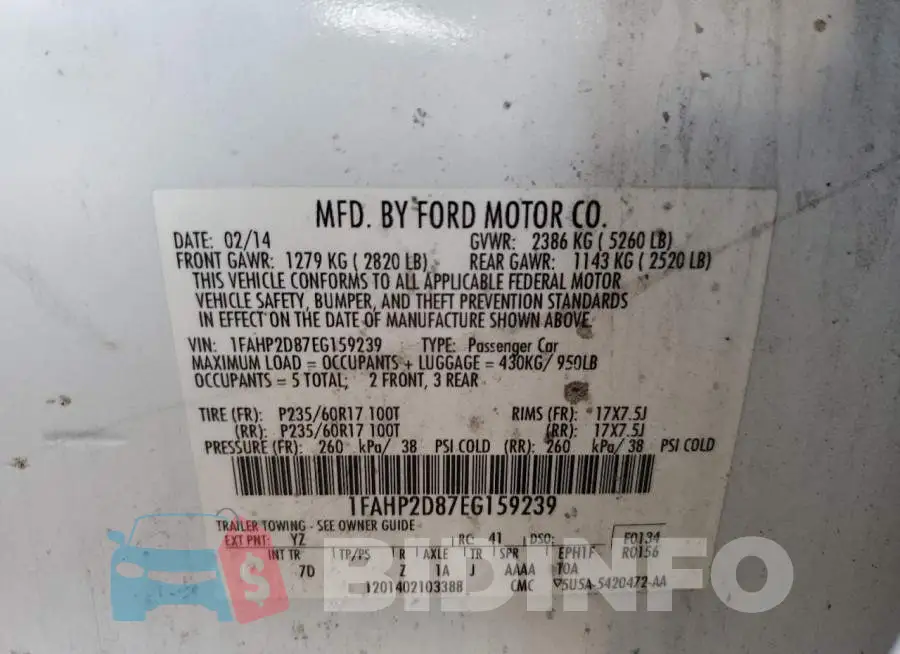 1FAHP2D87EG159239 Photo# 12