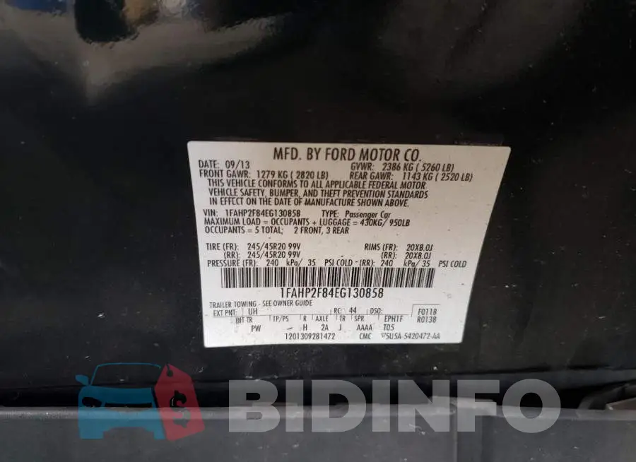 1FAHP2F84EG130858 Photo# 12