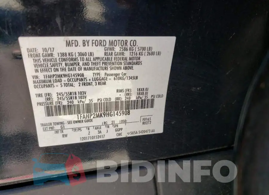 1FAHP2MK9HG145908 Photo# 12