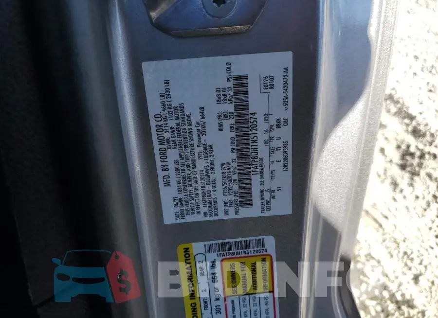 1FATP8UH1N5120574 Photo# 12