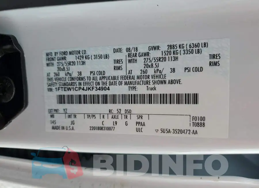 1FTEW1CP4JKF34904 Photo# 12