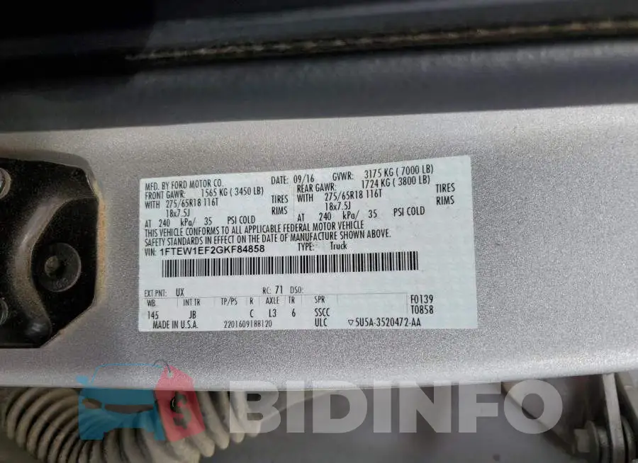 1FTEW1EF2GKF84858 Photo# 12