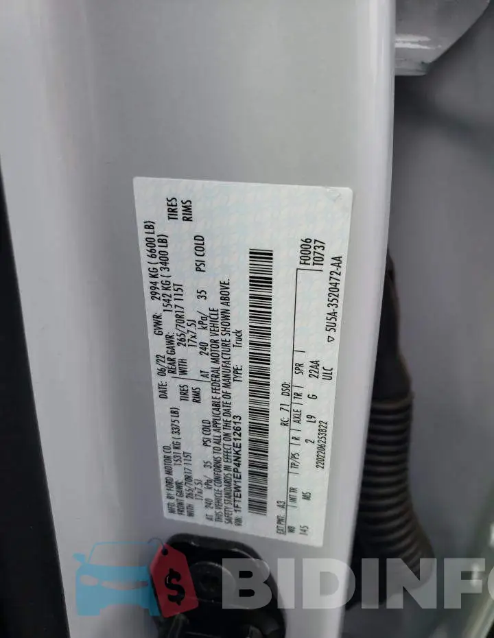 1FTEW1EP4NKE12613 Photo# 12