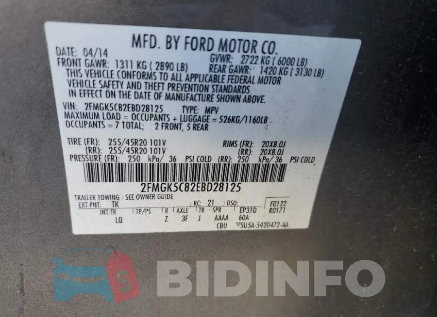 2FMGK5C82EBD28125 Photo# 13
