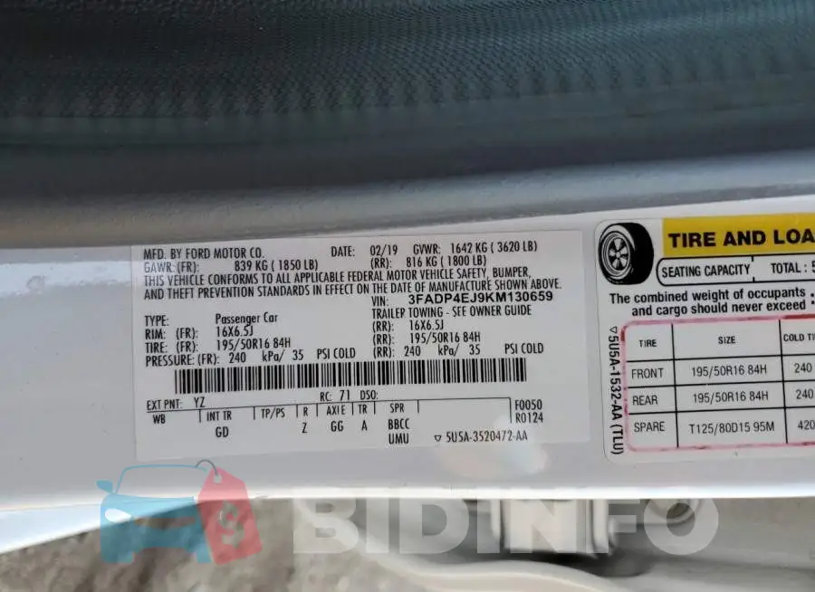 3FADP4EJ9KM130659 Photo# 12