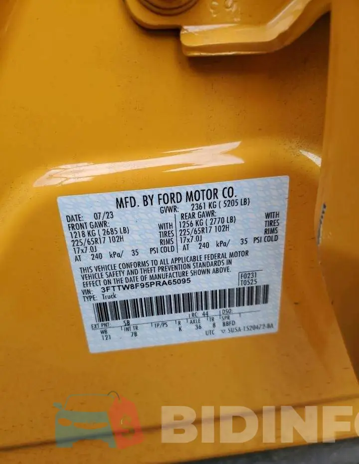3FTTW8F95PRA65095 Photo# 12