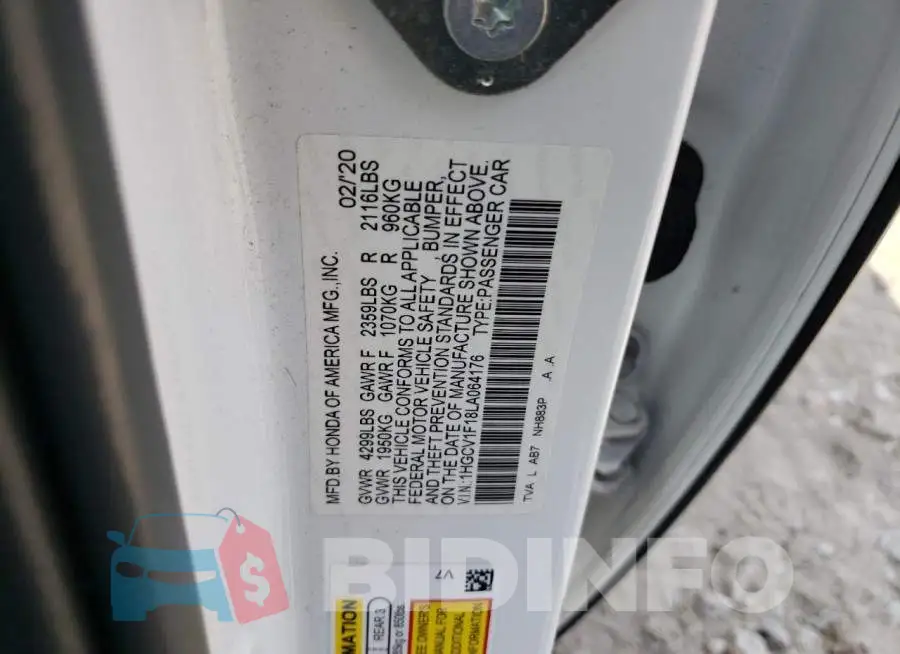 1HGCV1F18LA064176 Photo# 12