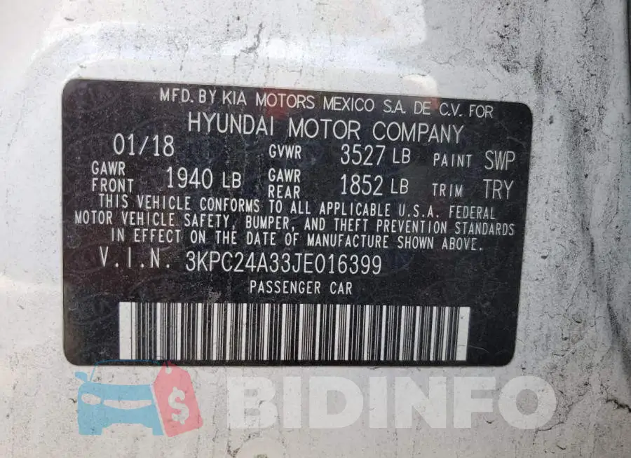 3KPC24A33JE016399 Photo# 12