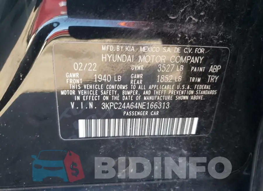 3KPC24A64NE166313 Photo# 12