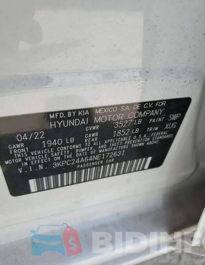 3KPC24A64NE172631 Photo# 12