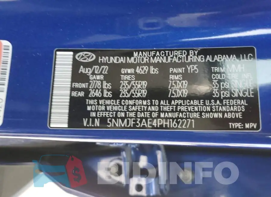 5NMJF3AE4PH162271 Photo# 13