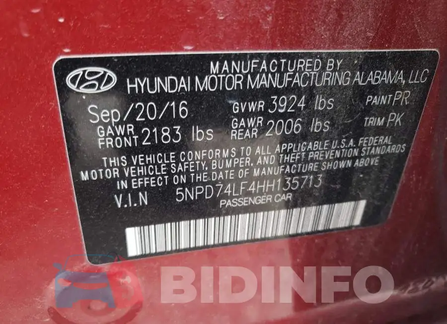 5NPD74LF4HH135713 Photo# 12