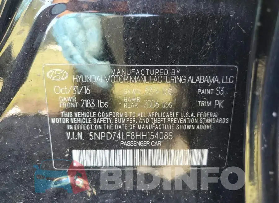 5NPD74LF8HH154085 Photo# 12