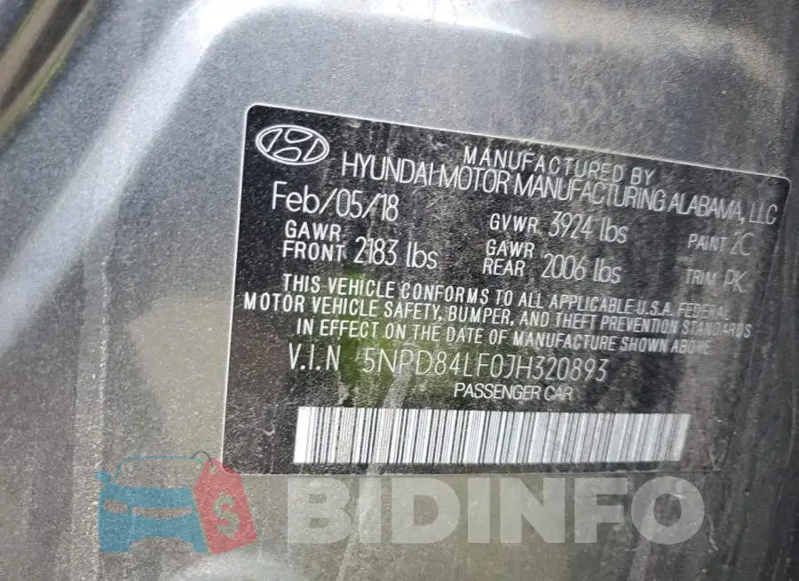 5NPD84LF0JH320893 Photo# 12