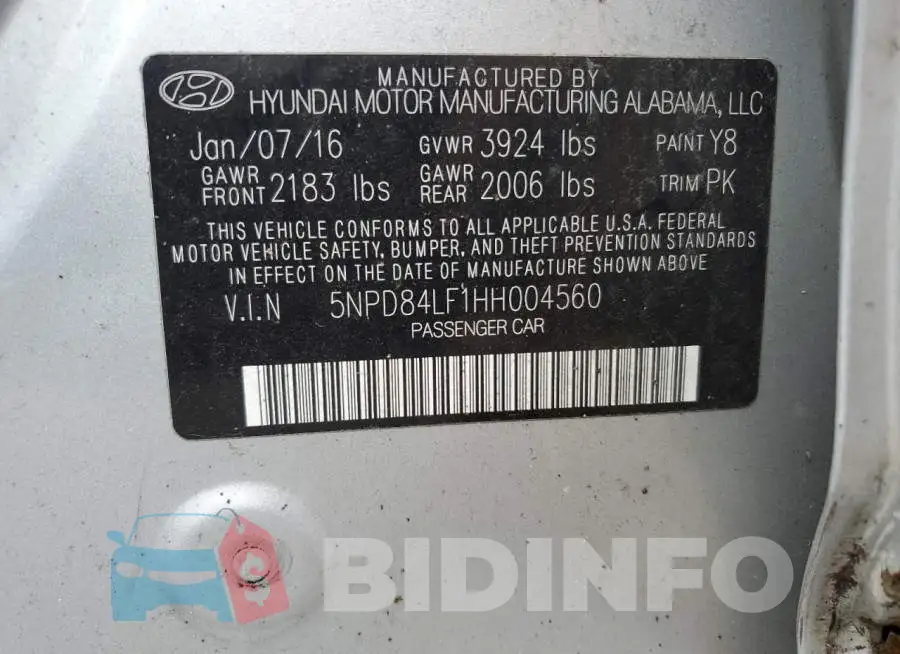 5NPD84LF1HH004560 Photo# 12