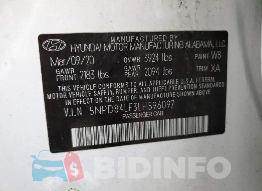 5NPD84LF3LH596097 Photo# 12