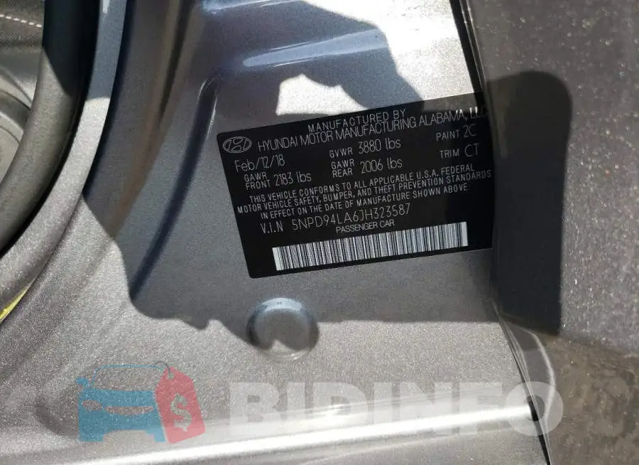 5NPD94LA6JH323587 Photo# 13