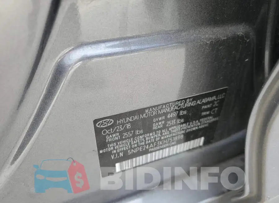 5NPE24AF3KH751898 Photo# 12