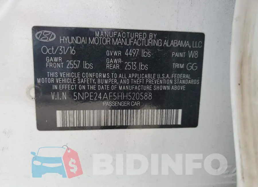 5NPE24AF5HH520588 Photo# 13