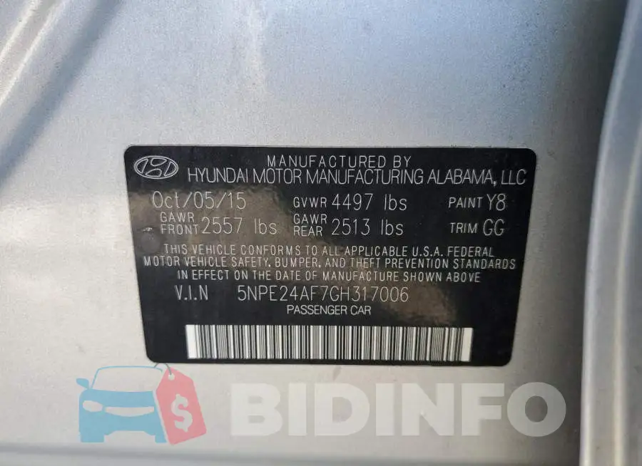 5NPE24AF7GH317006 Photo# 12