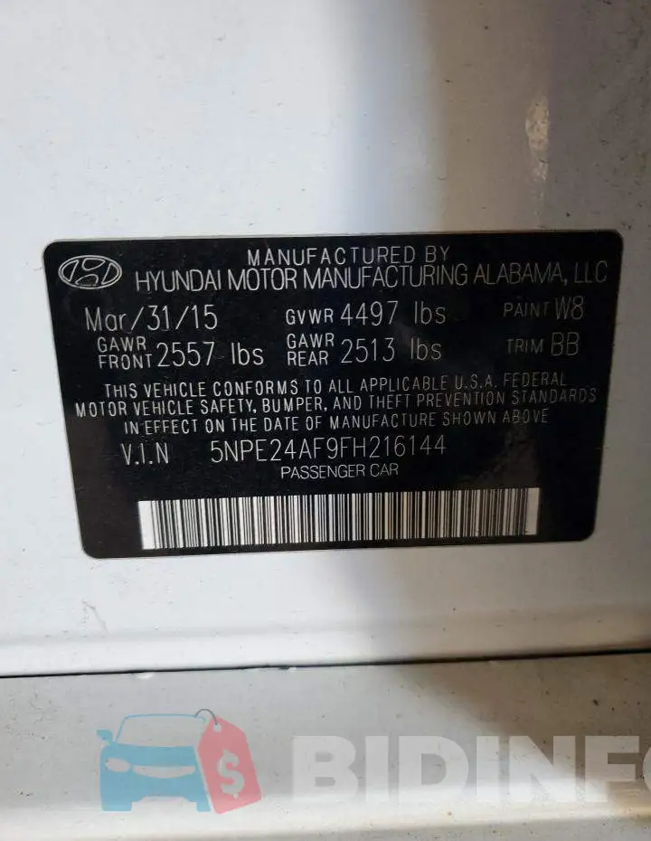 5NPE24AF9FH216144 Photo# 12