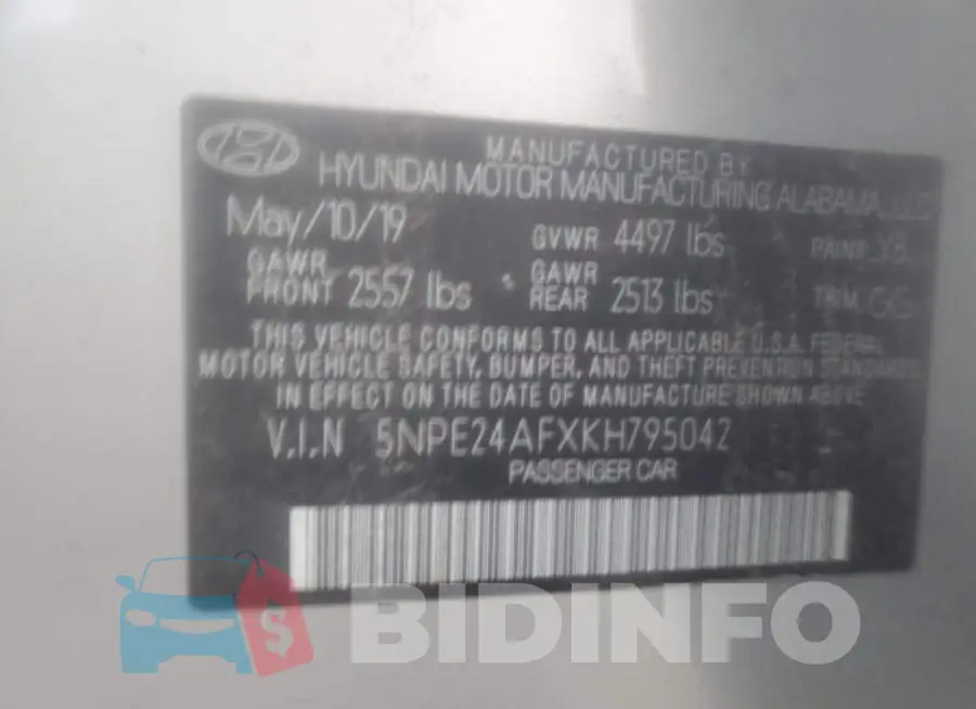 5NPE24AFXKH795042 Photo# 12