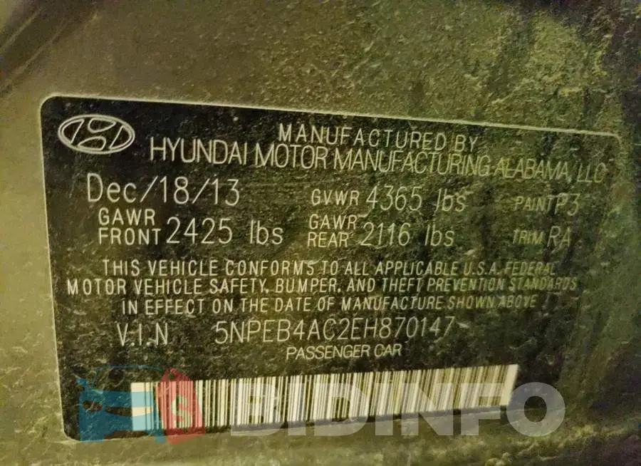 5NPEB4AC2EH870147 Photo# 12