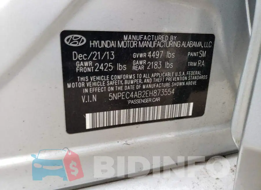 5NPEC4AB2EH873554 Photo# 12