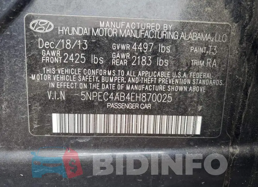 5NPEC4AB4EH870025 Photo# 12
