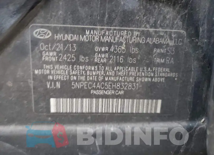 5NPEC4AC5EH832831 Photo# 13