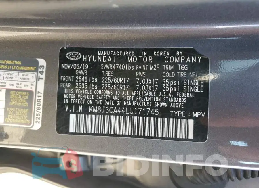 KM8J3CA44LU171745 Photo# 12