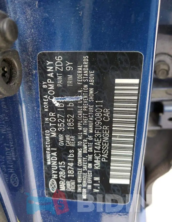 KMHCT4AE3FU908011 Photo# 13
